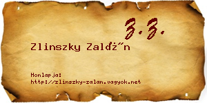 Zlinszky Zalán névjegykártya